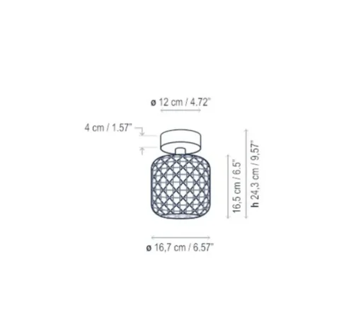 Plafonnier, Nans PF Outdoor, Brun graphite - Teinte marron, IP66, LED, dim, 2700K, 503 lm, Ø16,7cm, H24,3cm - Bover