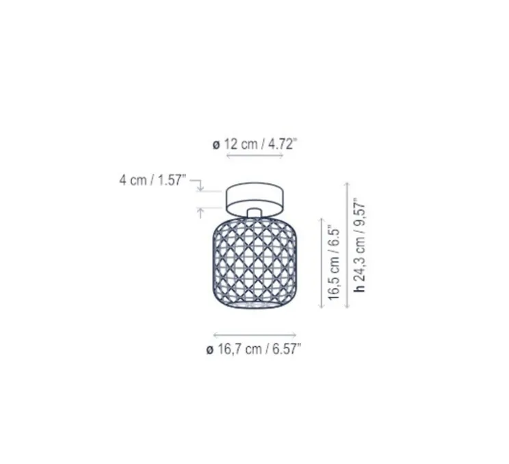 Plafonnier, Nans PF Outdoor, Brun graphite - Teinte marron, IP66, LED, dim, 2700K, 503 lm, Ø16,7cm, H24,3cm - Bover