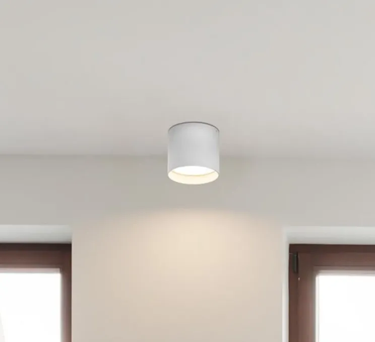 Plafonnier, Natsu, blanc, Ø15,2cm, H13,5cm, LED, 3000K, 1275 lm - Faro