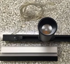 Plafonnier, Ninza C, noir, LED, 2700K, 660lm, L240cm, H3,5cm - Dark