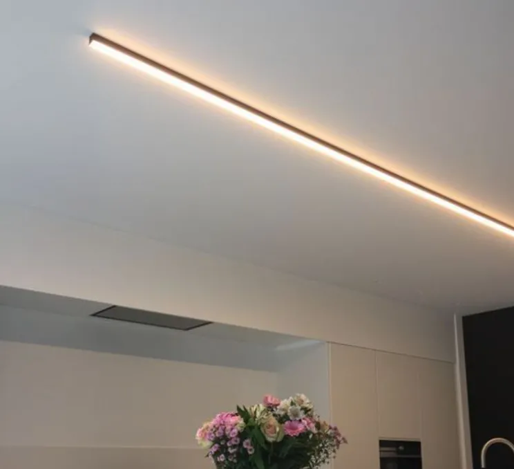 Plafonnier, Ninza C, noir, LED, 2700K,660 lm , L120cm, H3,5cm - Dark