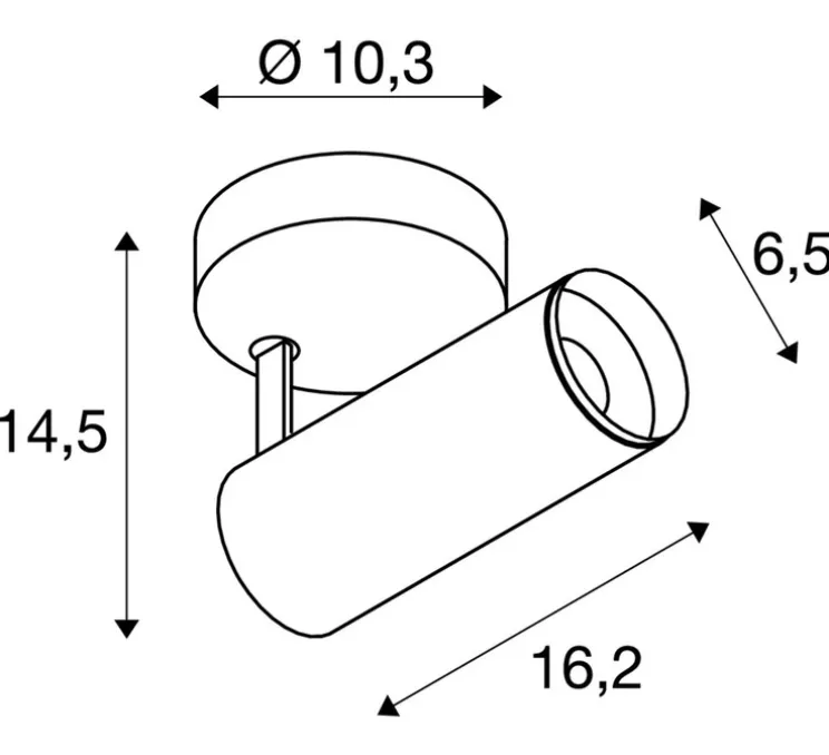Plafonnier, Numinos, noir, LED, dim, 2700K, 985 lm, L16,2cm, H14,5cm - SLV