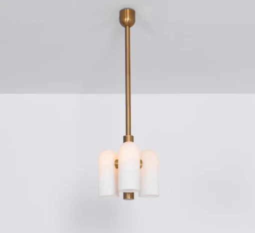 Plafonnier, Odyssey 3, laiton bruni laqué, Ø28,6cm, H47,2cm à 137cm - Schwung