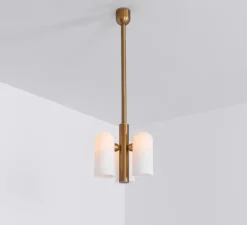 Plafonnier, Odyssey 3, laiton bruni laqué, Ø28,6cm, H47,2cm à 137cm - Schwung