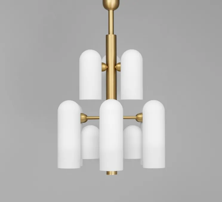 Plafonnier, Odyssey 12, laiton, Ø47,2cm, H84,4cm - Schwung