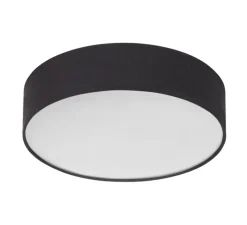 Plafonnier, Olga, tissu noir, Ø40cm, H10cm - MDC