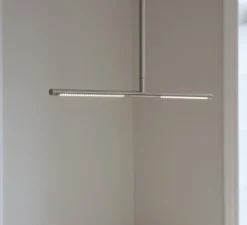 Plafonnier, Omni, acier brossé, LED, dim, 2700K, 1200 lm, L74cm, H1,9cm - Umage