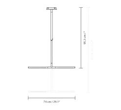 Plafonnier, Omni, acier brossé, LED, dim, 2700K, 1200 lm, L74cm, H1,9cm - Umage
