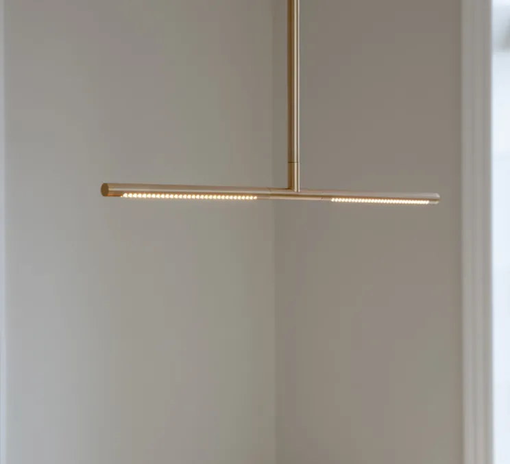 Plafonnier, Omni, laiton, LED, dim, 2700K, 1200 lm, L74cm, H1,9cm - Umage