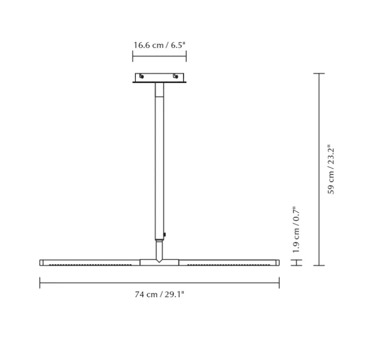 Plafonnier, Omni, laiton, LED, dim, 2700K, 1200 lm, L74cm, H1,9cm - Umage