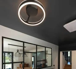 Plafonnier, ONE 60, noir, LED, dim, 2700/3000K, 550 lm, Ø60cm, H11,5cm - Slv