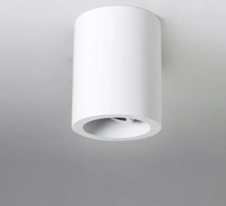 Plafonnier, Osca round 140 adjust, blanc, prêt à peindre, Ø11cm, H14cm - Astro
