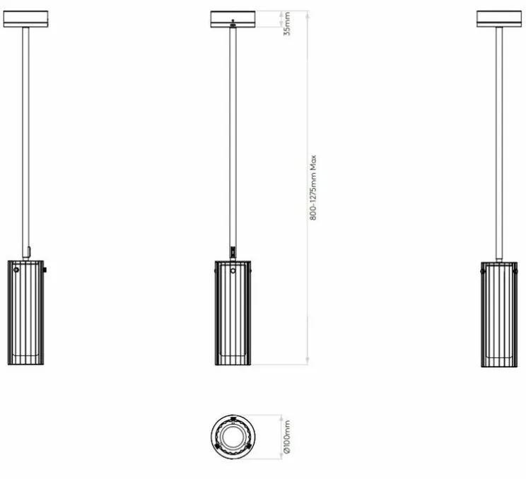 Plafonnier, Ottavino, chrome, IP44, Ø10cm, H80cm - Astro Lighting
