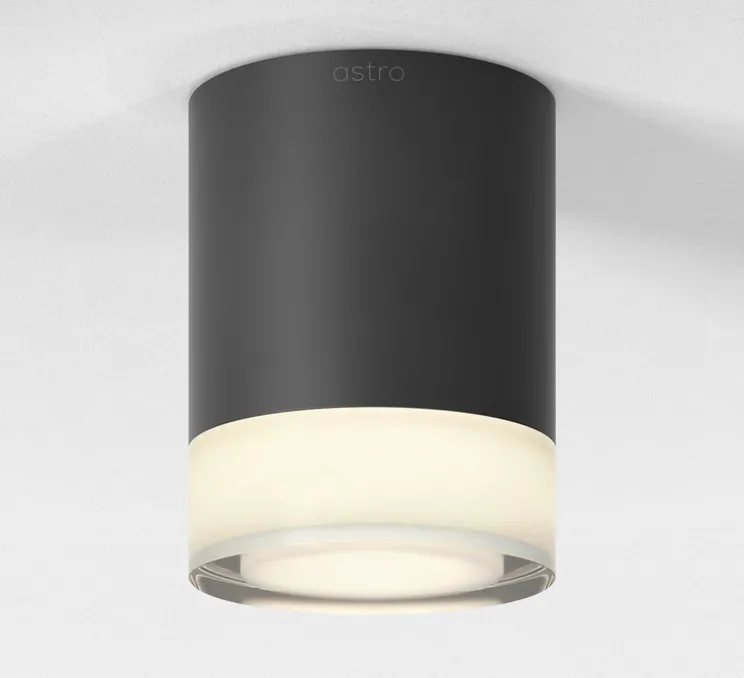 Plafonnier, Ottawa, noir mat, IP65, Ø8,5cm, H11cm - Astro