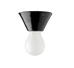 Plafonnier ou applique, light.001, porcelaine noire, Ø10, H5,5cm, Zangra