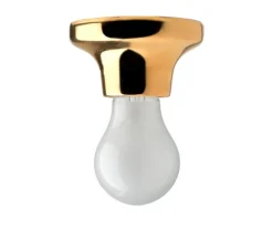 Plafonnier ou applique, light.001, porcelaine plaquée or 18 carats, Ø10cm, H5,5cm, Zangra