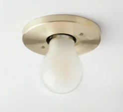 Plafonnier ou spot E27, adele, laiton, L10cm, H10cm - Zangra