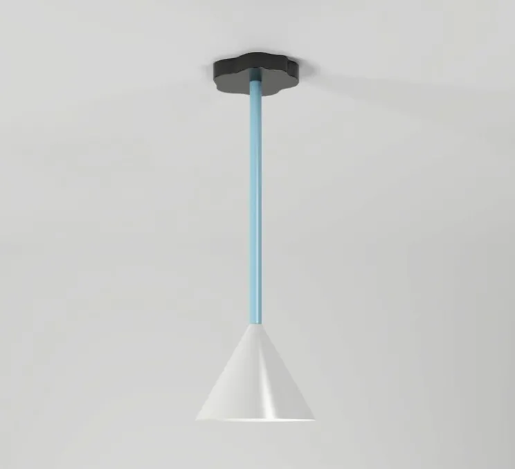 Plafonnier, Outlines, noir, bleu, blanc, L20cm, H58,8cm - Atelier Areti