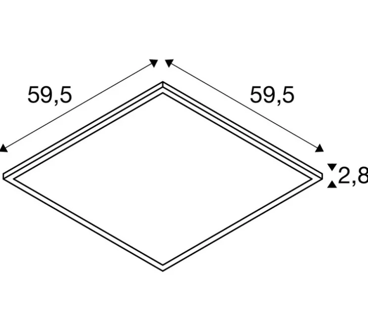 Plafonnier, Panel C, blanc, IP54, LED, dim, 4000K, 4650 lm, L59,5cm, H59,5cm - SLV