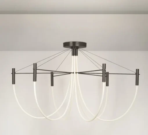 Plafonnier, Paradoxe 6L, graphite satiné, LED, dim, 2700K, 4800 lm, Ø115cm, H68cm - CVL