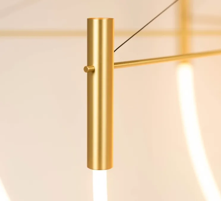 Plafonnier, Paradoxe 5L, laiton satiné, LED, dim, 2700K, 2850 lm, Ø89cm, H58cm - CVL