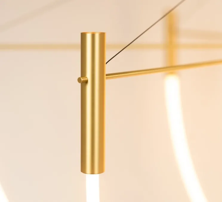 Plafonnier, Paradoxe 6L, laiton satiné, LED, dim, 2700K, 4800 lm, Ø115cm, H68cm - CVL