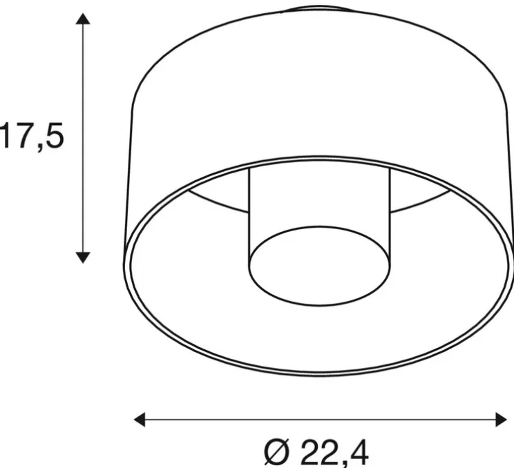 Plafonnier, Photoni , noir, IP65, Ø22,4cm, H17,5cm - SLV
