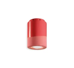Plafonnier, Pi, rouge corail, Ø8,5cm, H12cm - Ferroluce
