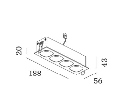Plafonnier, Pirro 4.0, blanc, or, LED, 2700K, 4x380lm, L18,8cm, H4,3cm - Wever & Ducré