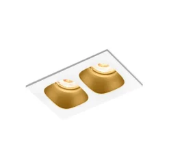 Plafonnier, Pirro 2.0, blanc, or, LED, 2700K, 2x380lm, L10cm, H4,3cm - Wever & Ducré