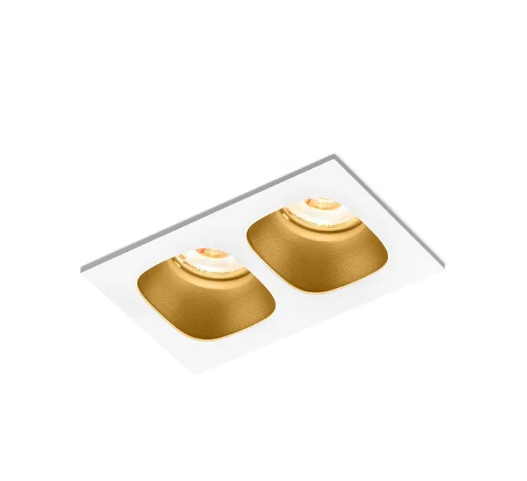 Plafonnier, Pirro 2.0, blanc, or, LED, 2700K, 2x380lm, L10cm, H4,3cm - Wever & Ducré