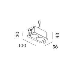 Plafonnier, Pirro 2.0, blanc, or, LED, 2700K, 2x380lm, L10cm, H4,3cm - Wever & Ducré