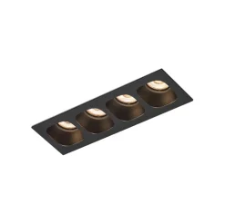 Plafonnier, Pirro 4.0, noir, LED, 2700K, 4x380lm, L18,8cm, H4,3cm - Wever & Ducré