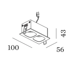 Plafonnier, Pirro 2.0, noir et or, LED, 3000K, 820lm, L10cm, H4,3cm - Wever & Ducré