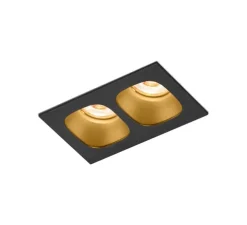 Plafonnier, Pirro 2.0, noir et or, LED, 2700K, 800lm, L10cm, H4,3cm - Wever & Ducré