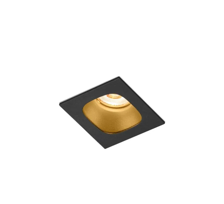 Plafonnier, Pirro 1.0, noir et or, LED, 2700K, 380lm, Ø5,6cm, H4,3cm - Wever & Ducré