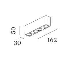 Plafonnier, Pirro petit surface 6.0, noir, LED, dim, 2700K, 1020 lm, L16,2cm, H5cm - Wever&Ducré