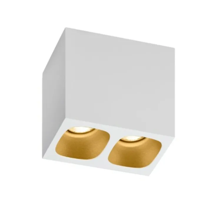 Plafonnier, Pirro Spot Surface 2.0, blanc, or, LED, dim, 2700K, 730 lm, L9,4cm, H8cm - Wever&Ducré