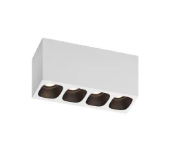 Plafonnier, Pirro Spot Surface 4.0, blanc (intérieur noir), LED, dim, 2700K, 4x380 lm, L18,2cm, H8cm - Wever&Ducré