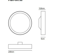 Plafonnier, Plaff-On!, noir, Ø50cm, IP54, E27 - Marset