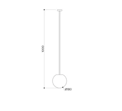 Plafonnier, Planette Ø18, albâtre, laiton vieilli, 2700K, Ø18cm, H100cm - contain