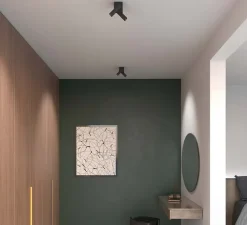 Plafonnier, Prolix double, noir, LED, dim, 2700k, 434 lm, L21cm, H17,2cm - LEDs C4