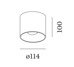 Plafonnier, Ray 1.0, noir, LED, dim, 2000-3000K, 465 lm, Ø11,4cm, H10cm - Wever&Ducré