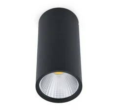 Plafonnier, Rel, Led, noir, 15W, 2700K, 1340lm, Ø7,5cm, H16.5cm, 60° - Faro