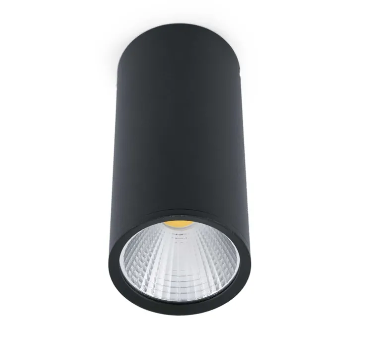 Plafonnier, Rel, Led, noir, 15W, 2700K, 1340lm, Ø7,5cm, H16.5cm, 60° - Faro