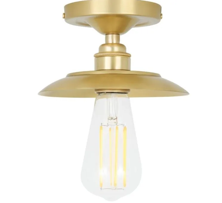 Plafonnier, Reznor, laiton satiné, Ø16cm, H8,5cm - Mullan Lighting