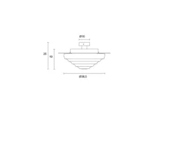 Plafonnier, Ripple, Brun, verre blanc brillant, LED, 3000K, 1280 lm, Ø49cm, H25cm - MM Lampadari