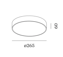 Plafonnier, Roby 2.6, blanc & noir, IP44, LED, dim, 3000K, 1040 lm, Ø26,5cm, H6cm - Wever&Ducré