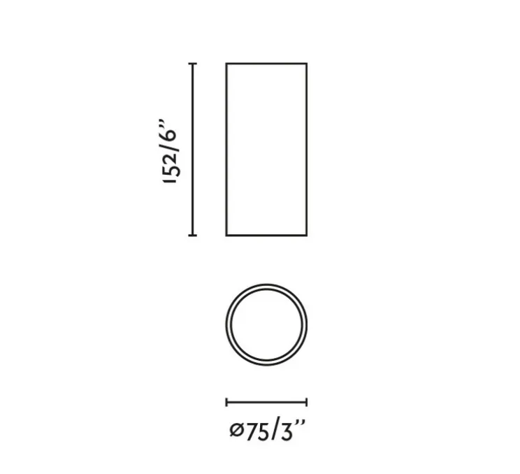 Plafonnier, Rol, noir, LED, 2700K, 968 lm, Ø7,5cm, H15,2cm-Faro