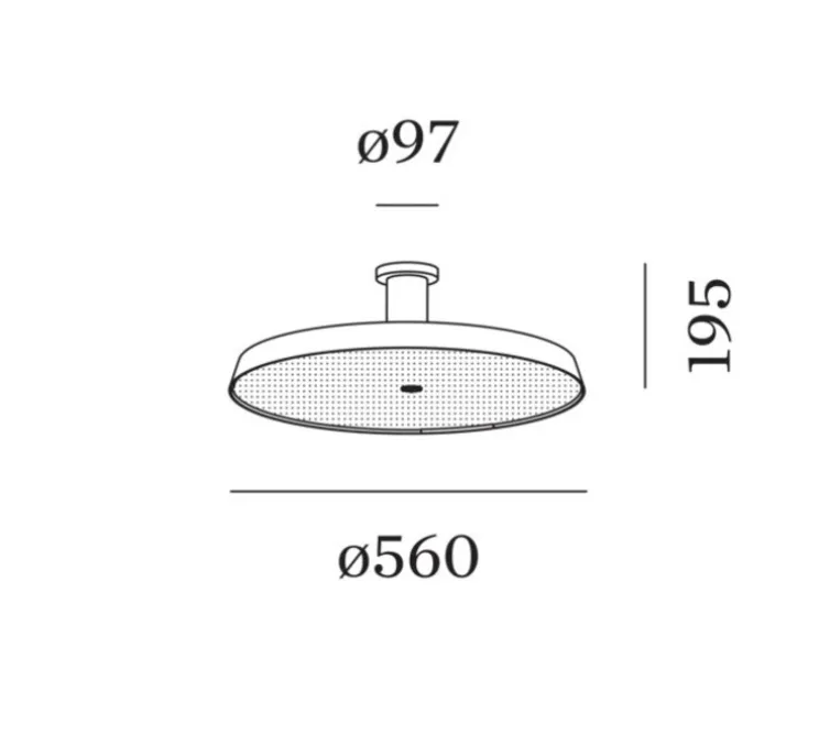 Plafonnier, Roomor Office Surface 1.0, noir, Ø56cm, H19,5cm - Wever&Ducré
